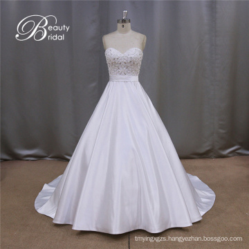 Bridal Dress Gown Satin Beadings 2016